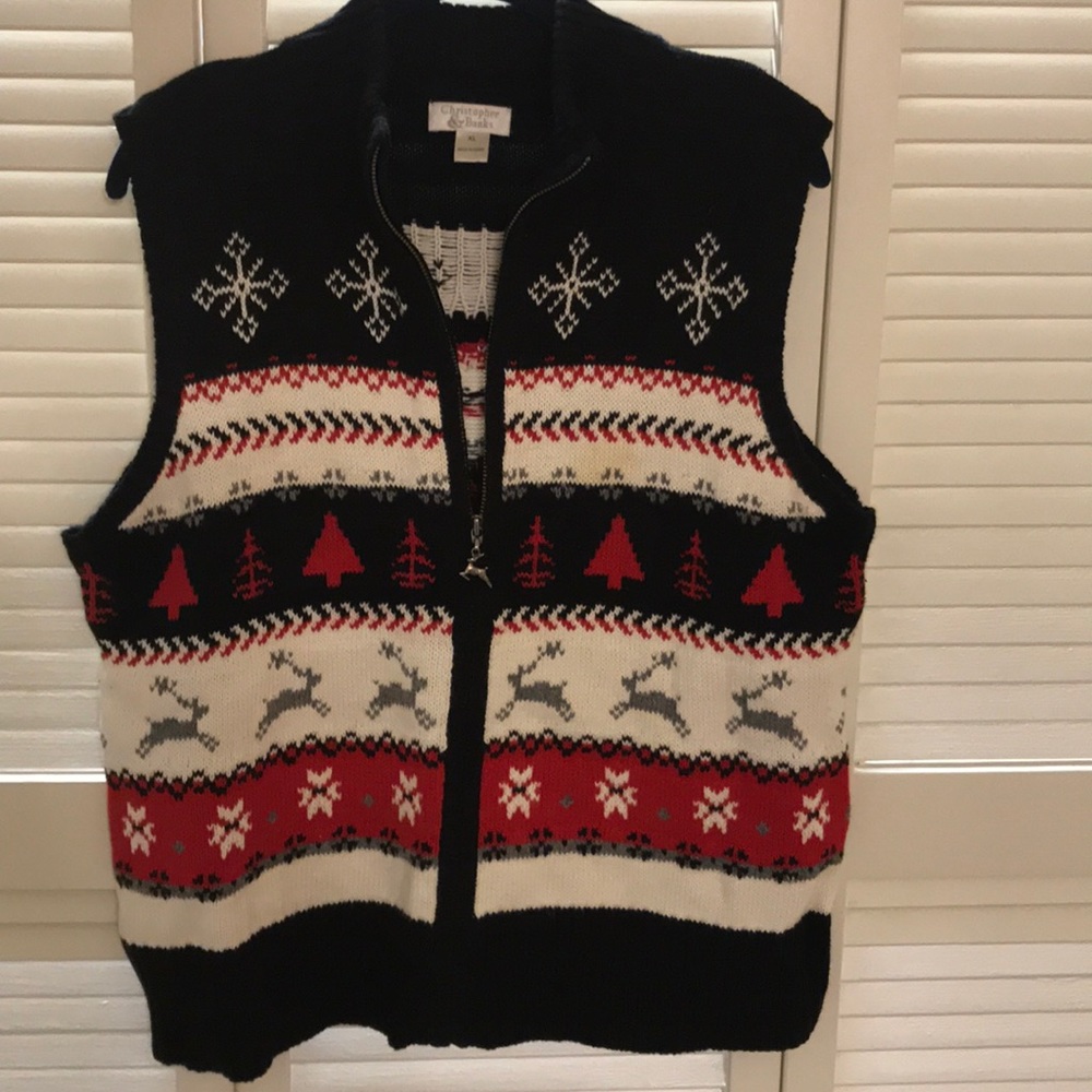 🎄CHRISTOPHER BANK Holiday Vest Sweater. Size: XL